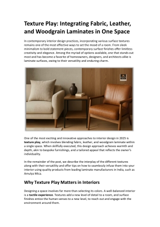 Texture Play Mixing Fabric, Leather, and Woodgrain Laminates in One Space