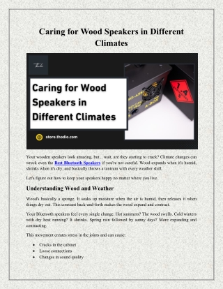 Caring for Wood Speakers in Different Climates 1