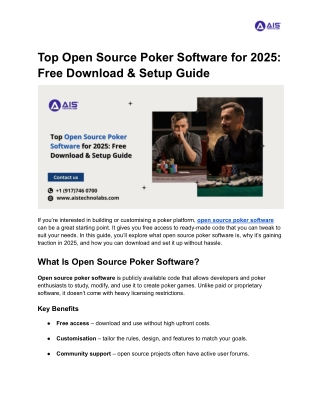 Top Open Source Poker Software for 2025_ Free Download & Setup Guide