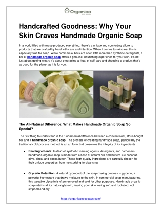 Handcrafted Goodness_ Why Your Skin Craves Handmade Organic Soap