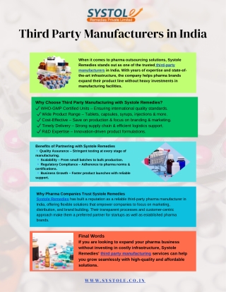 Third Party Manufacturers in India