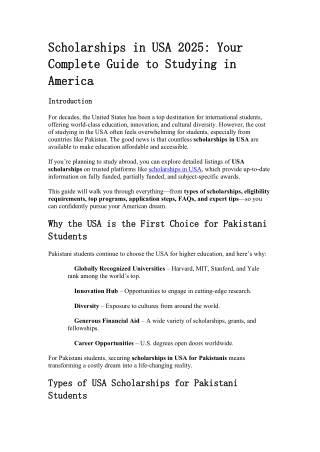 Scholarships in USA 2025 Your Complete Guide to Studying in America