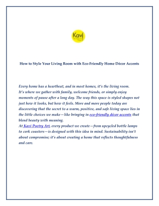 How to Style Your Living Room with Eco-Friendly Home Décor Accents