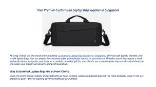 Your Premier Customised Laptop Bag Supplier in Singapore