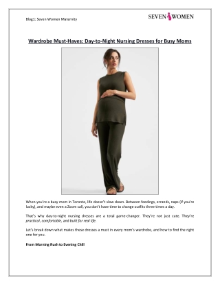 Wardrobe Must-Haves Day-to-Night Nursing Dresses for Busy Moms