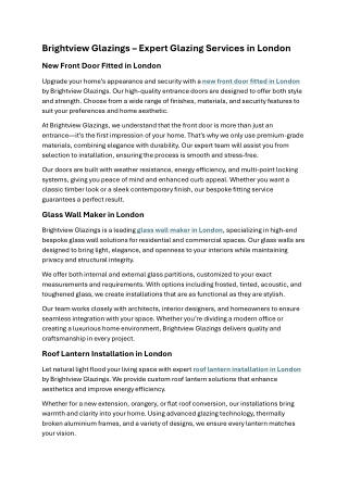 Brightview Glazings – The Ultimate Guide to Premium Windows, Doors & Roof Instal