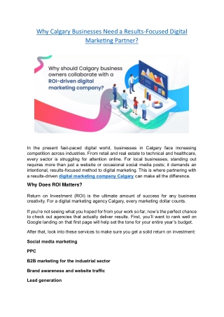 Why Calgary Businesses Need a Results-Focused Digital Marketing Partner