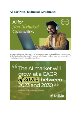 AI for Non-Technical Graduates