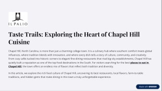 Taste Trails Exploring the Heart of Chapel Hill Cuisine