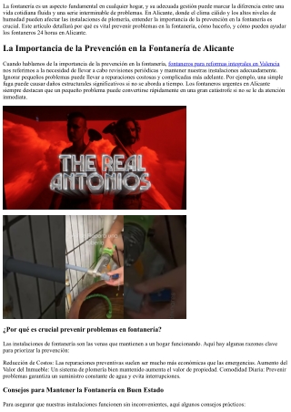 La Importancia de la Prevención en la Fontanería de Alicante
