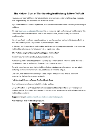 The Hidden Cost of Multitasking Inefficiency & How To Fix It Sychedelic