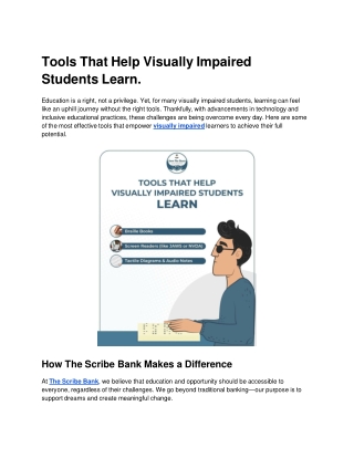 Tools That Help Visually Impaired Students Learn.