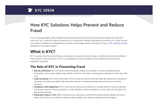 How KYC Solutions Helps Prevent and Reduce Fraud