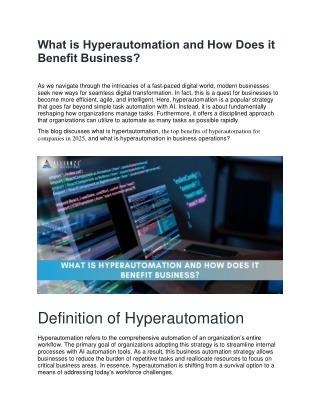 What is Hyperautomation and How Does it Benefit Business