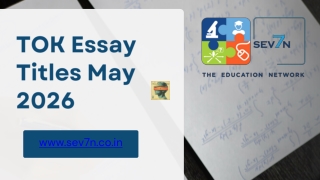 TOK Essay Titles May 2026 - Sev7n