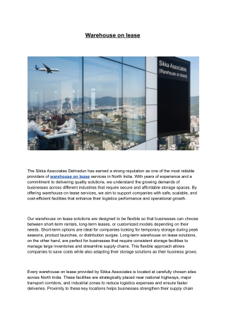 Sikka Associates (Warehouse On Lease)