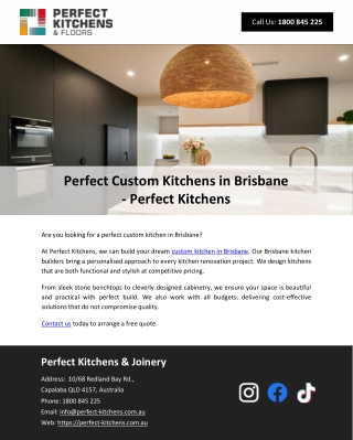 Perfect Custom Kitchens in Brisbane - Perfect Kitchens