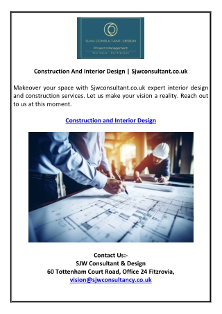 Construction And Interior Design | Sjwconsultant.co.uk