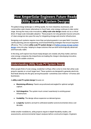 How AmperSolar Engineers Future-Ready Utility Scale PV System Designs
