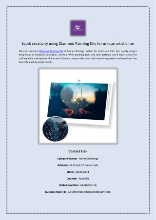 Spark creativity using Diamond Painting Kits for unique artistic fun