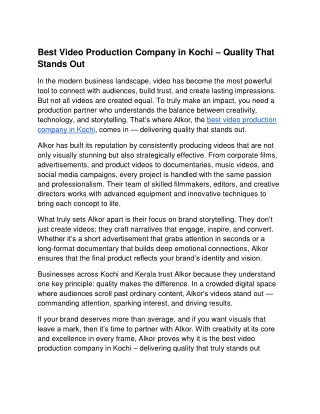 Best Video Production Company in Kochi – Quality That Stands Out (1)
