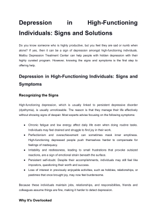 Depression in High-Functioning Individuals_ Signs and Solutions