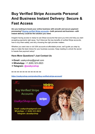 Buy Verified Stripe Accounts Personal And Business Instant Delivery_ Secure & Fast Access