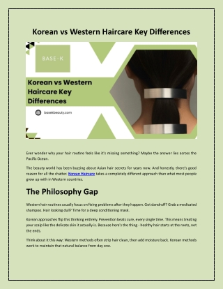 Korean vs Western Haircare Key Differences