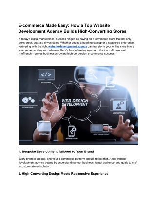 E-commerce Made Easy_ How a Top Website Development Agency Builds High-Converting Stores
