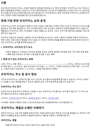 현재 가장 핫한 우리카지노 순위 공개