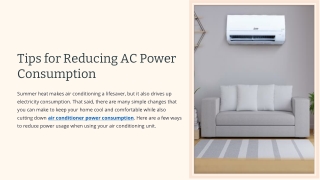 Tips for Reducing AC Power Consumption