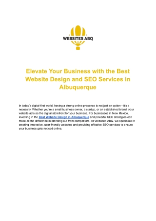 Top Albuquerque SEO Company | Websites ABQ