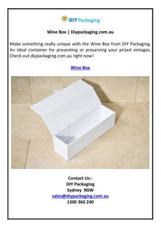 Wine Box | Diypackaging.com.au