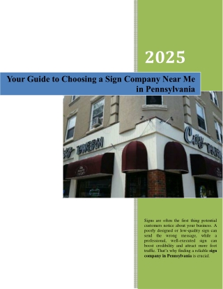 Your Guide to Choosing a Sign Company Near Me in Pennsylvania