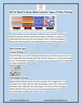 All You Need To Know About Common Types of Fabric Printing 2