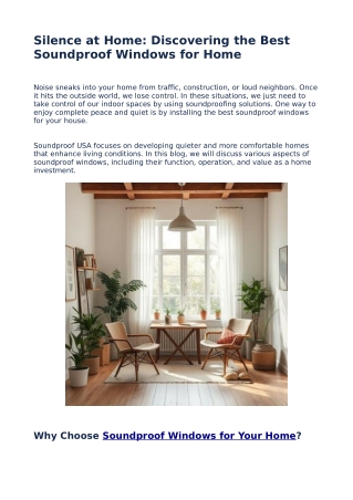 Silence at Home: Discovering the Best Soundproof Windows for Home