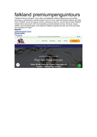 falkland premiumpenguintours