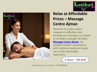 Relax at Affordable Prices – Massage Centre Ajman