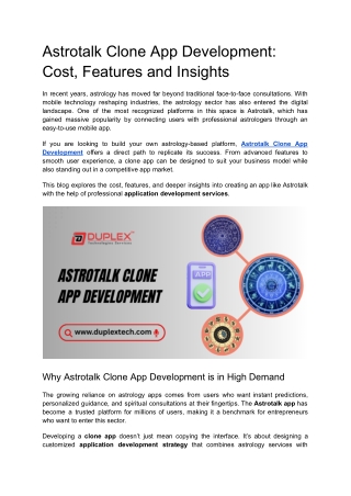 Astrotalk Clone App Development_ Cost, Features and Insights