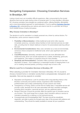 Cremation Services in Brooklyn NY