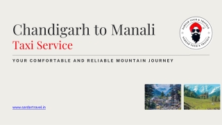 Enjoy Scenic Hills with Chandigarh to Manali Taxi Booking