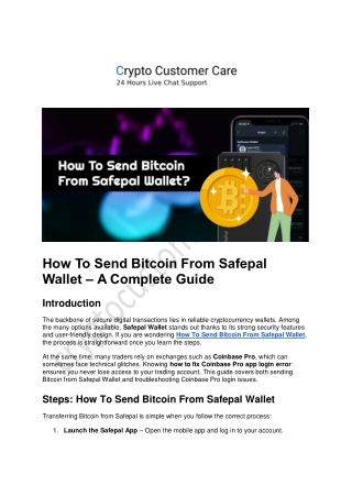 How To Send Bitcoin From Safepal Wallet | Fix Coinbase Pro Login Error
