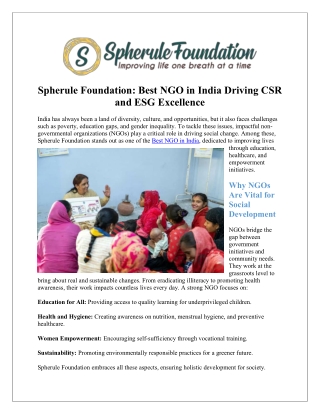 Top ESG NGO in India Driving Sustainable Change & Impact – Spherule.org
