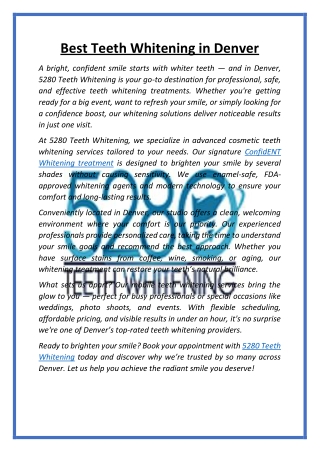 Best Teeth Whitening in Denver
