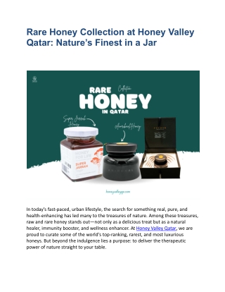 Rare Honey Collection at Honey Valley Qatar