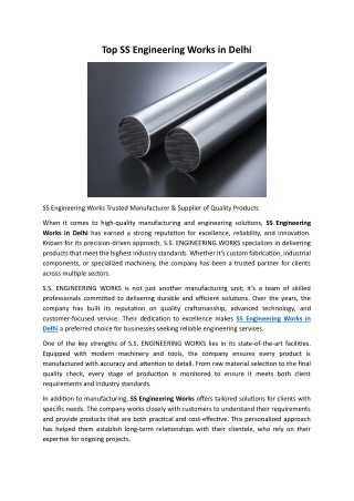 Top SS Engineering Works in Delhi