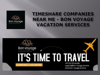 Timeshare Companies Near Me - Bon Voyage Vacation services