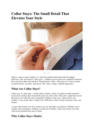 Collar Stays: The Small Detail That Elevates Your Style