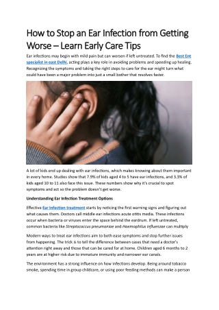 How to Stop an Ear Infection from Getting Worse