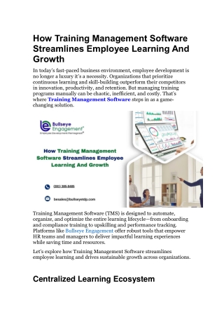 Training Management Software